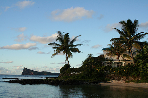 The island of Mauritius at evening